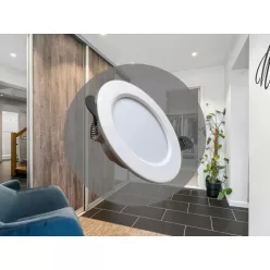   LED beépíthető lámpa 7,5W, 4000K semleges fehér, IP20, fehér, Ø100x35 mm - LDL321