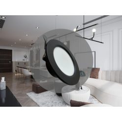   LED beépíthető lámpa 7,5W, 4000K semleges fehér, IP20, fekete, Ø100x35 mm - LDL321B