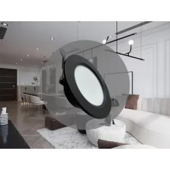   LED beépíthető lámpa 7,5W, 4000K semleges fehér, IP20, fekete, Ø100x35 mm - LDL321B