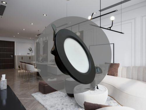 LED beépíthető lámpa 7,5W, 4000K semleges fehér, IP20, fekete, Ø100x35 mm - LDL321B