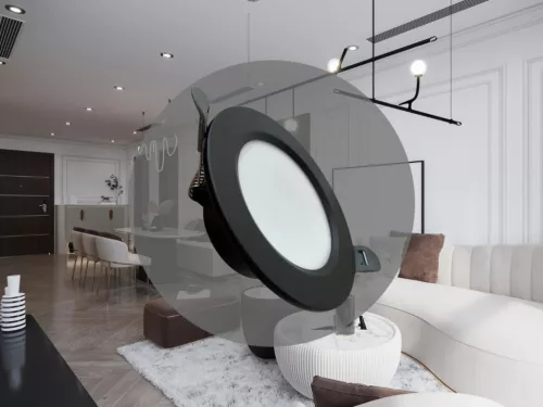 LED beépíthető lámpa 7,5W, 4000K semleges fehér, IP20, fekete, Ø100x35 mm - LDL321B