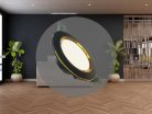 LED beépíthető lámpa 7,5W, 4000K semleges fehér, IP20, fekete-arany csík, Ø100x35 mm - LDL321BG
