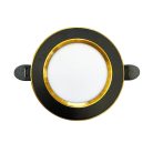 LED beépíthető lámpa 7,5W, 4000K semleges fehér, IP20, fekete-arany csík, Ø100x35 mm - LDL321BG