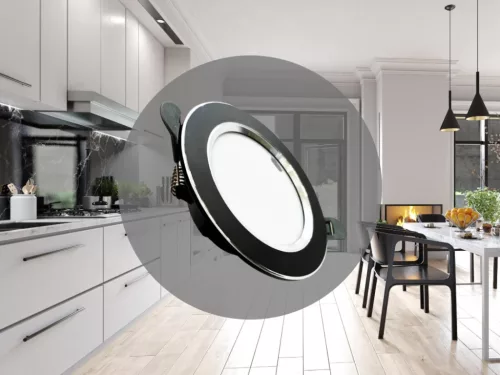 LED beépíthető lámpa 7,5W, 4000K semleges fehér, IP20, fekete-ezüst, Ø100x35 mm - LDL321BS