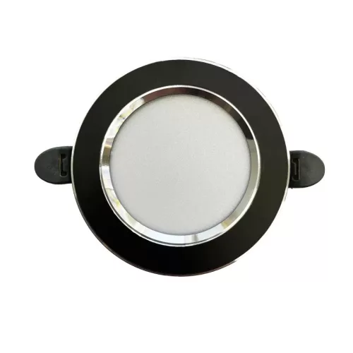 LED beépíthető lámpa 7,5W, 4000K semleges fehér, IP20, fekete-ezüst, Ø100x35 mm - LDL321BS
