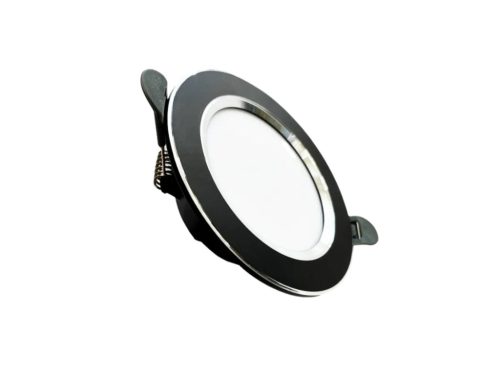 LED beépíthető lámpa 7,5W, 4000K semleges fehér, IP20, fekete-ezüst, Ø100x35 mm - LDL321BS