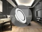 LED beépíthető lámpa 7,5W, 4000K semleges fehér, IP20, fehér-fekete csík, Ø100x35 mm - LDL321WB