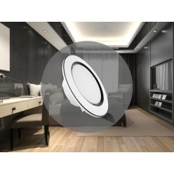   LED beépíthető lámpa 7,5W, 4000K semleges fehér, IP20, fehér-fekete csík, Ø100x35 mm - LDL321WB