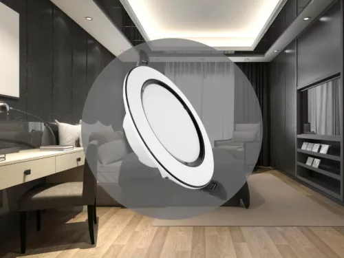 LED beépíthető lámpa 7,5W, 4000K semleges fehér, IP20, fehér-fekete csík, Ø100x35 mm - LDL321WB