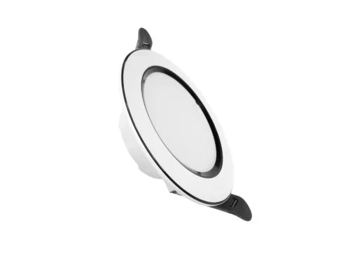 LED beépíthető lámpa 7,5W, 4000K semleges fehér, IP20, fehér-fekete csík, Ø100x35 mm - LDL321WB