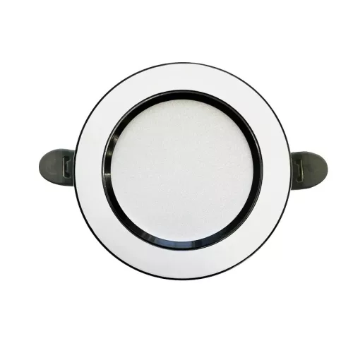 LED beépíthető lámpa 7,5W, 4000K semleges fehér, IP20, fehér-fekete csík, Ø100x35 mm - LDL321WB