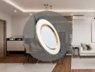 LED beépíthető lámpa 7,5W, 4000K semleges fehér, IP20, fehér-arany csík, Ø100x35 mm - LDL321WG