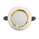 LED beépíthető lámpa 7,5W, 4000K semleges fehér, IP20, fehér-arany csík, Ø100x35 mm - LDL321WG