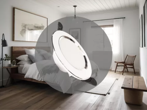 LED beépíthető lámpa 7,5W, 4000K semleges fehér, IP20, fehér-ezüst csík, Ø100x35 mm - LDL321WS