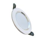 LED beépíthető lámpa 7,5W, 4000K semleges fehér, IP20, fehér-ezüst csík, Ø100x35 mm - LDL321WS