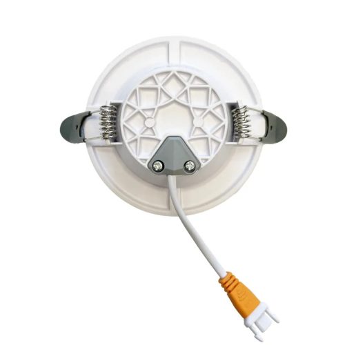 LED beépíthető lámpa 7,5W, 4000K semleges fehér, IP20, fehér-ezüst csík, Ø100x35 mm - LDL321WS
