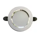 LED beépíthető lámpa 7,5W, 4000K semleges fehér, IP20, fehér-ezüst csík, Ø100x35 mm - LDL321WS