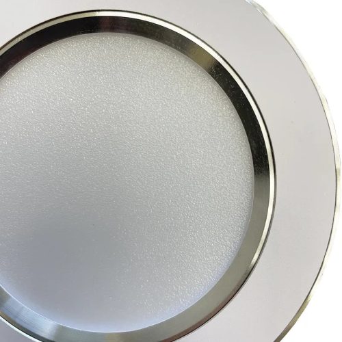 LED beépíthető lámpa 7,5W, 4000K semleges fehér, IP20, fehér-ezüst csík, Ø100x35 mm - LDL321WS