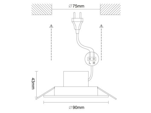 LED beépíthető lámpa 7W Ø90x43 mm 4000K IP20 - LDL523