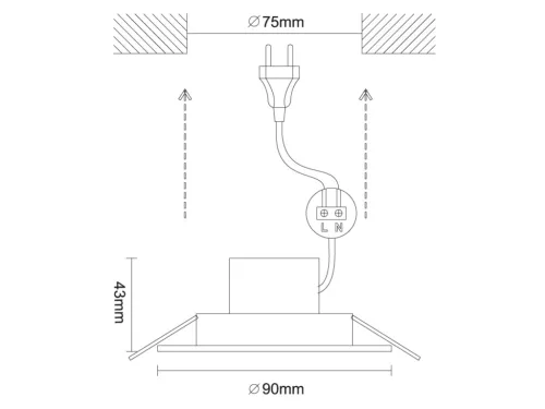 LED beépíthető lámpa 7W Ø90x43 mm 4000K IP20 - LDL523