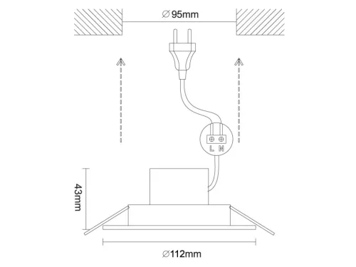 LED beépíthető lámpa 9W Ø112x43 mm 4000K IP20 - LDL524