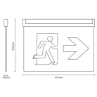 LED vészvilágítás 2W 3h IP20, hideg fehér 6000K 311x210x45 mm - LEL204