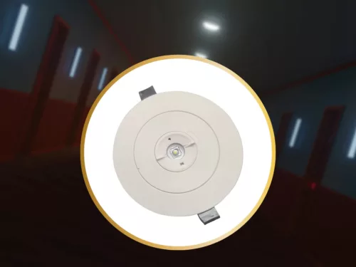 LED vészvilágítás 3W 3h IP20, hideg fehér 6000K, Ø145x34 mm - LEL502