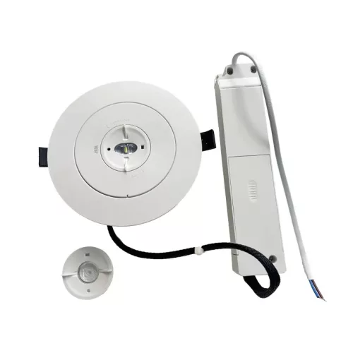 LED vészvilágítás 3W 3h IP20, hideg fehér 6000K, Ø145x34 mm - LEL502