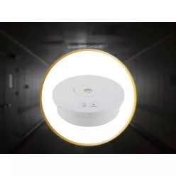   LED vészvilágítás 2W 3h IP65, hideg fehér 6000K, Ø155x46 mm - LEL601