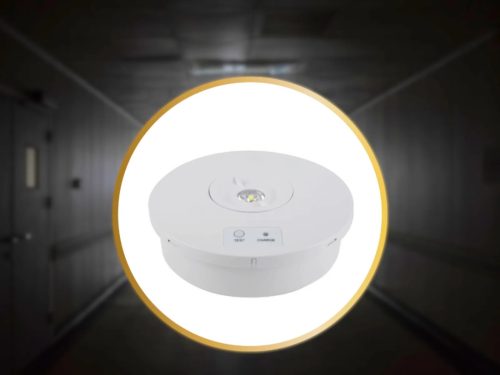 LED vészvilágítás 2W 3h IP65, hideg fehér 6000K, Ø155x46 mm - LEL601