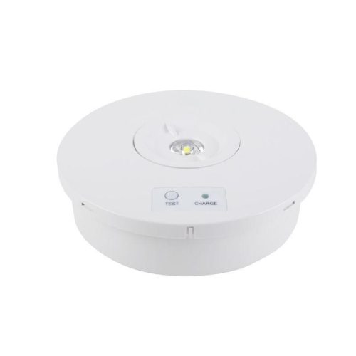 LED vészvilágítás 2W 3h IP65, hideg fehér 6000K, Ø155x46 mm - LEL601