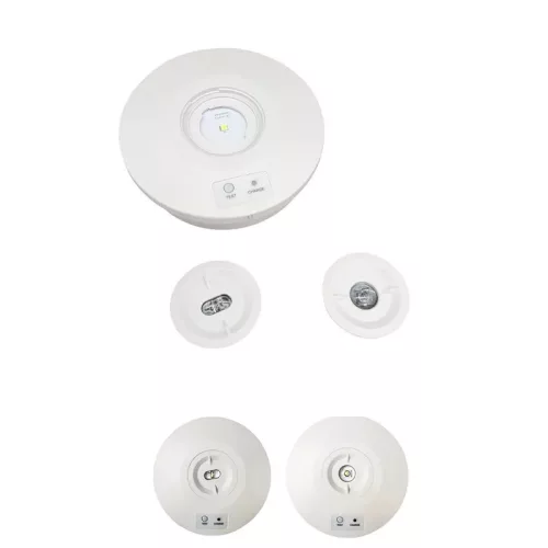 LED vészvilágítás 2W 3h IP65, hideg fehér 6000K, Ø155x46 mm - LEL601