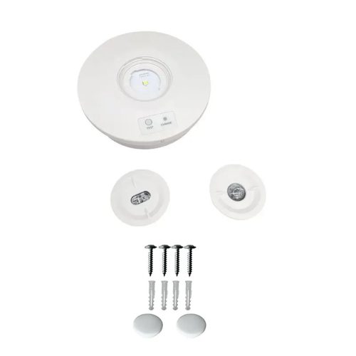 LED vészvilágítás 2W 3h IP65, hideg fehér 6000K, Ø155x46 mm - LEL601