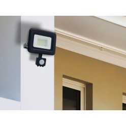   LED reflektor 10W, 800 lm, 4000K semleges fehér, PIR érzékelő, IP44, fekete - LF0021S