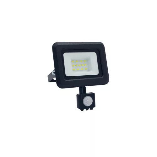 LED reflektor 10W, 800 lm, 4000K semleges fehér, PIR érzékelő, IP44, fekete - LF0021S