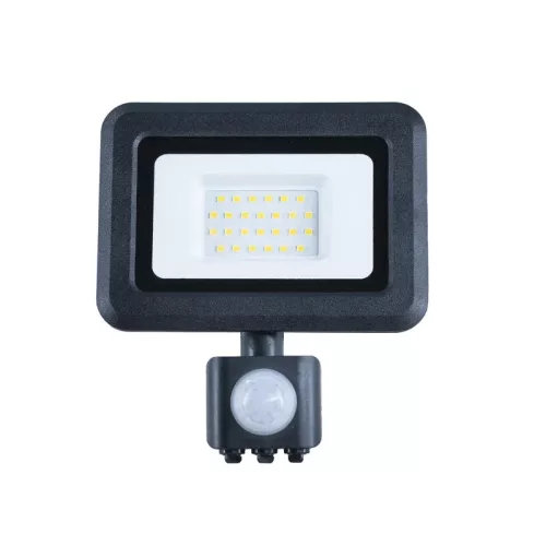 LED reflektor PIR érzékelővel 20W, 1600 lm, 4000K, IP44, fekete - LF0022S