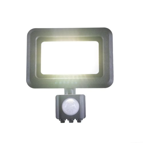 LED reflektor PIR érzékelővel 20W, 1600 lm, 4000K, IP44, fekete - LF0022S