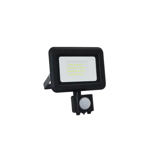 LED reflektor PIR érzékelővel 20W, 1600 lm, 4000K, IP44, fekete - LF0022S