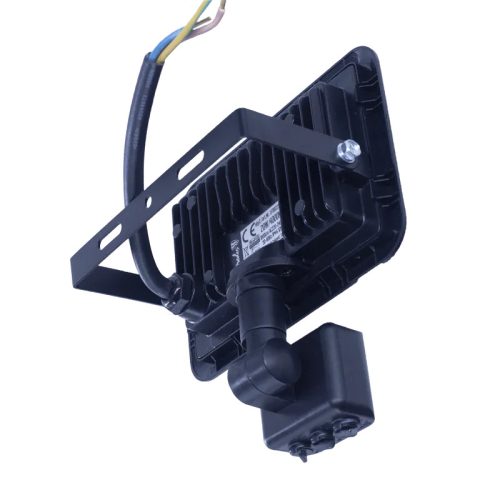 LED reflektor PIR érzékelővel 20W, 1600 lm, 4000K, IP44, fekete - LF0022S