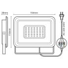 LED reflektor 30W fekete IP65 4000K 154x114x36mm - LF0023