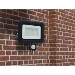   LED reflektor érzékelővel 50W, 4000 lm, 4000K semleges fehér, IP44, fekete, 185x188x51 mm - LF0024S