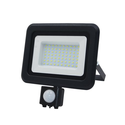 LED reflektor érzékelővel 50W, 4000 lm, 4000K semleges fehér, IP44, fekete, 185x188x51 mm - LF0024S
