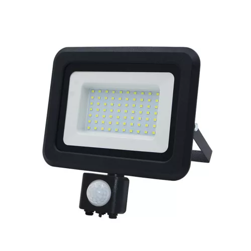 LED reflektor érzékelővel 50W, 4000 lm, 4000K semleges fehér, IP44, fekete, 185x188x51 mm - LF0024S