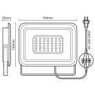 LED Reflektor 50W 4000lm Természetes fehér 4000K Fekete IP65 - LF0024
