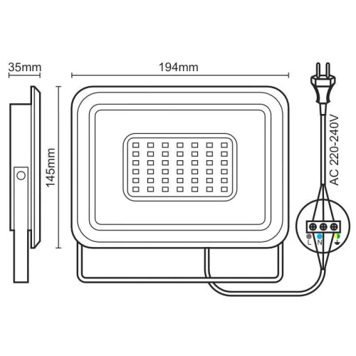 LED reflektor 50W 4000Lm 4000K IP65 alumínium - LF0024