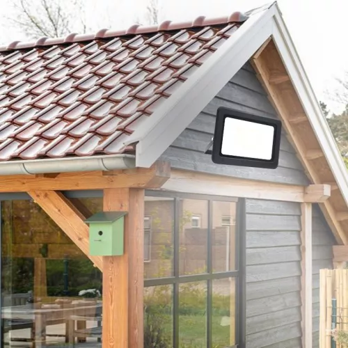 LED reflektor 100W, 8000 lm, 4000K semleges fehér, IP65, fekete, 195x38x275 mm - LF0025