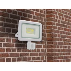   LED reflektor érzékelővel 20W, 1600 lm, 4000K semleges fehér, IP44, fehér, 128x149x41 mm - LF0122S