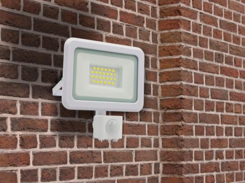 LED reflektor érzékelővel 20W, 1600 lm, 4000K semleges fehér, IP44, fehér, 128x149x41 mm - LF0122S