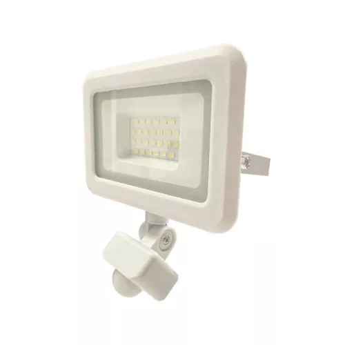 LED reflektor érzékelővel 20W, 1600 lm, 4000K semleges fehér, IP44, fehér, 128x149x41 mm - LF0122S
