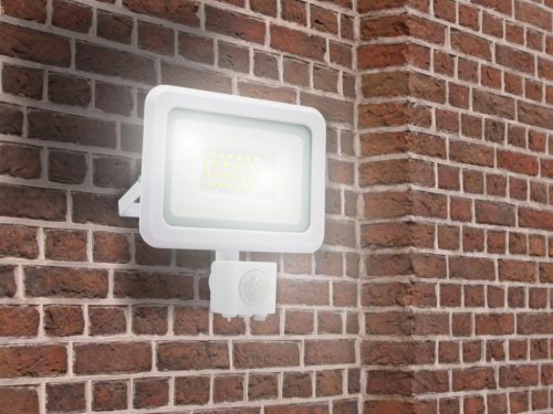 LED reflektor érzékelővel 20W, 1600 lm, 4000K semleges fehér, IP44, fehér, 128x149x41 mm - LF0122S